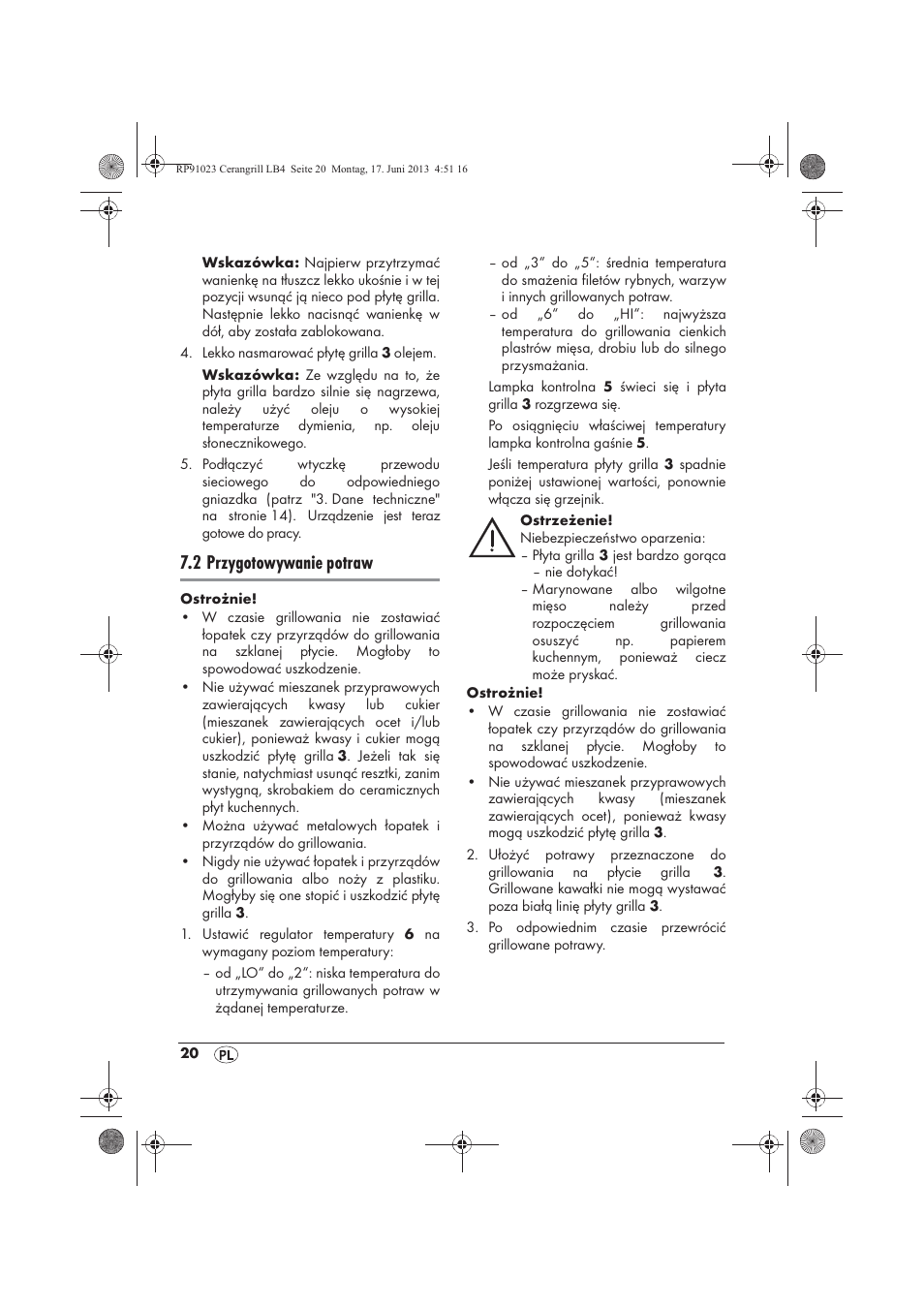 2 przygotowywanie potraw | Silvercrest SCG 1200 A1 User Manual | Page 22 / 78