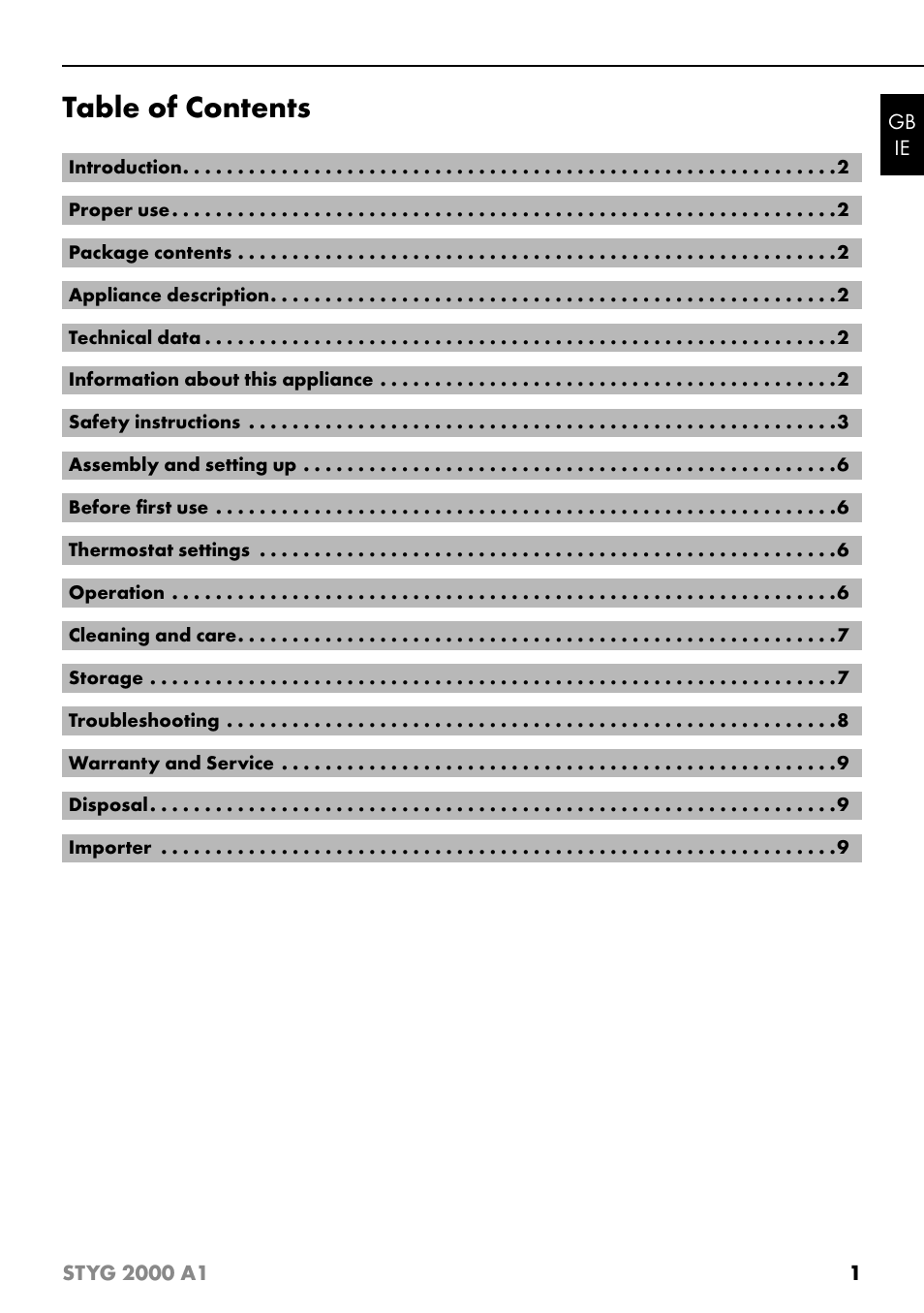 Silvercrest STYG 2000 A1 User Manual | Page 4 / 43