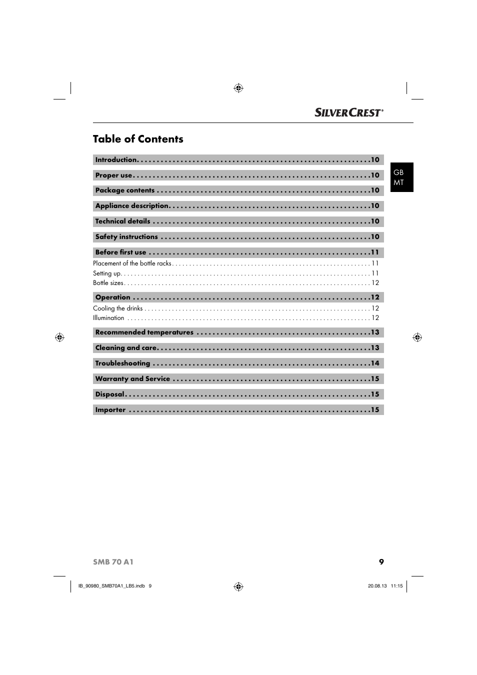 Silvercrest SMB 70 A1 User Manual | Page 12 / 27