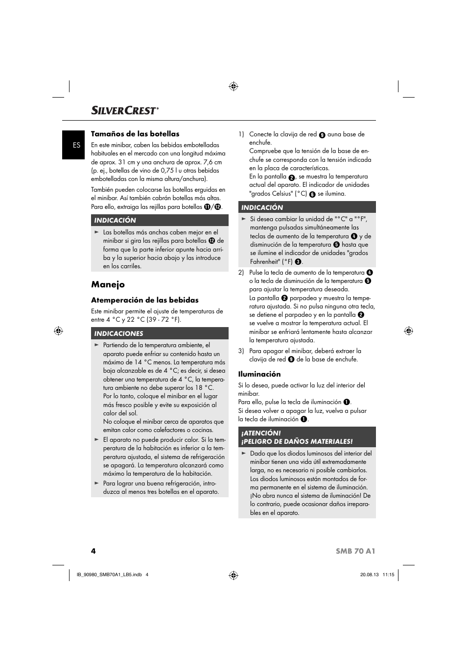 Manejo | Silvercrest SMB 70 A1 User Manual | Page 7 / 27