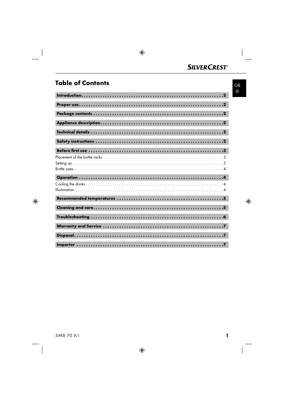 Silvercrest SMB 70 A1 User Manual | Page 4 / 35