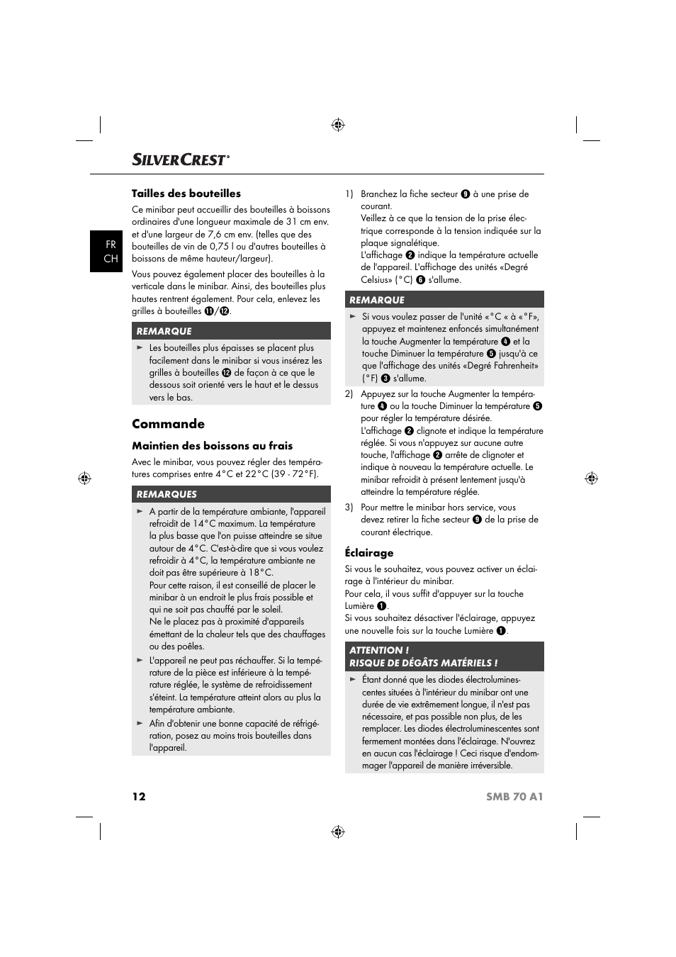 Commande | Silvercrest SMB 70 A1 User Manual | Page 15 / 35