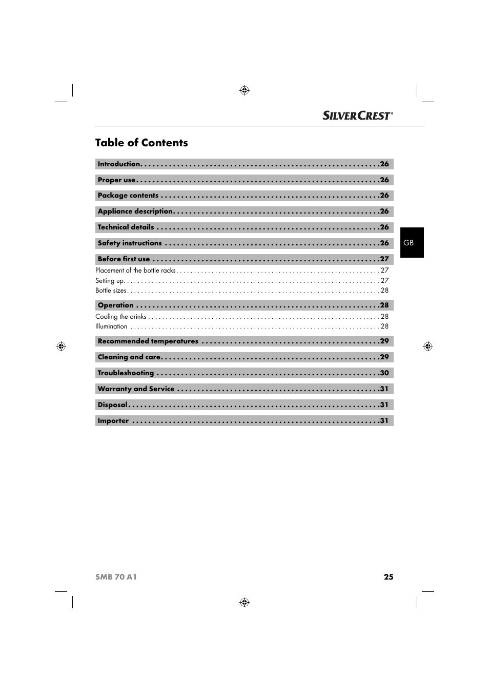 Silvercrest SMB 70 A1 User Manual | Page 28 / 35