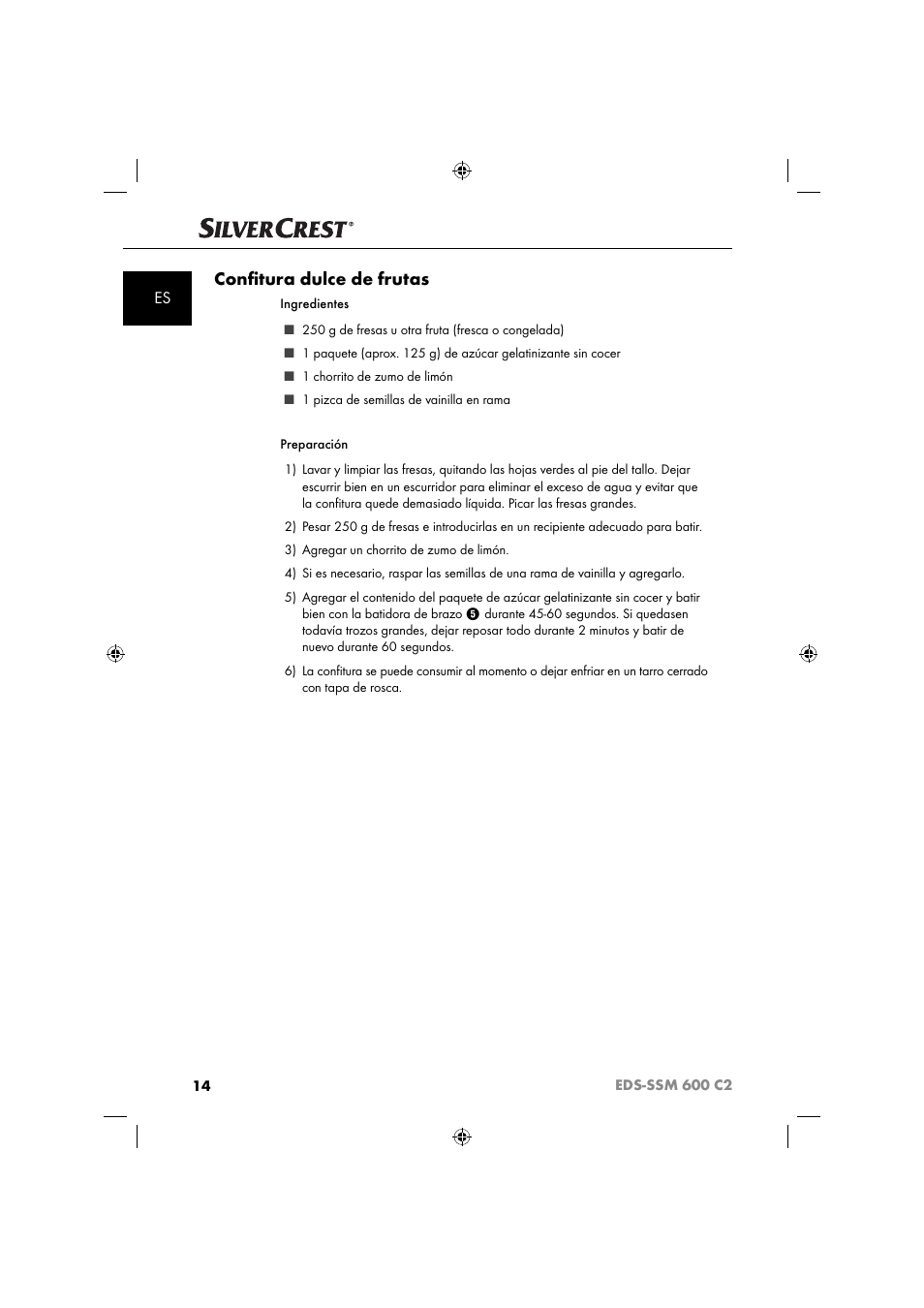 Conﬁ tura dulce de frutas | Silvercrest SSM 600 C2 User Manual | Page 17 / 81