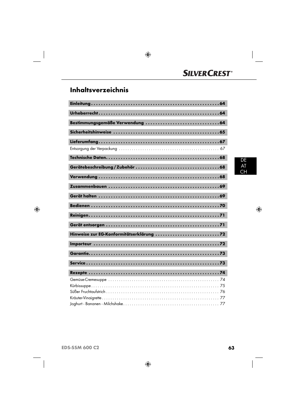 Silvercrest SSM 600 C2 User Manual | Page 66 / 81