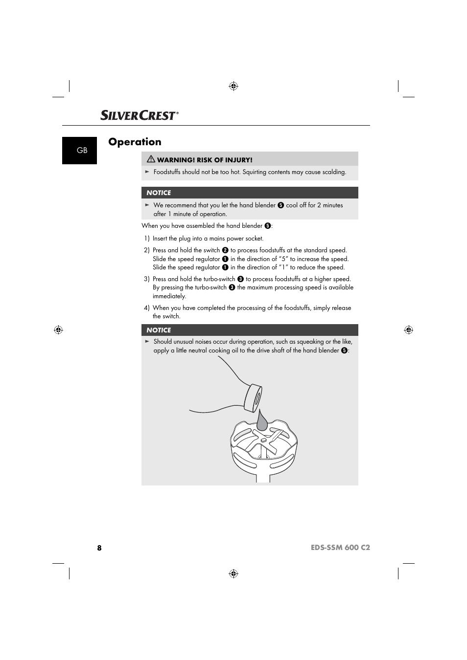 Operation | Silvercrest SSM 600 C2 User Manual | Page 11 / 105