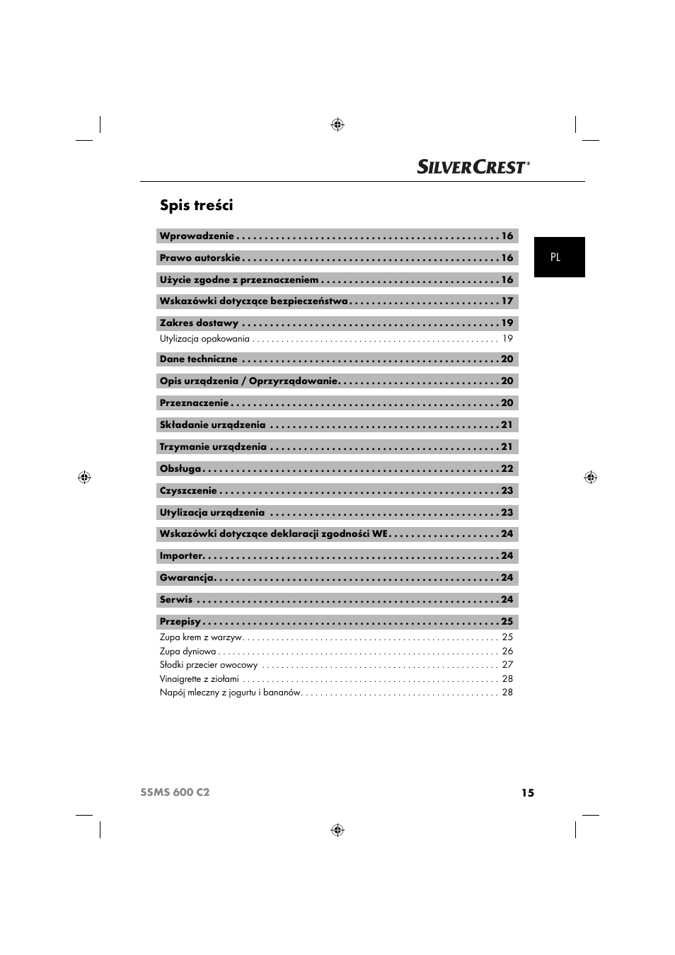 Silvercrest SSM 600 C2 User Manual | Page 18 / 105