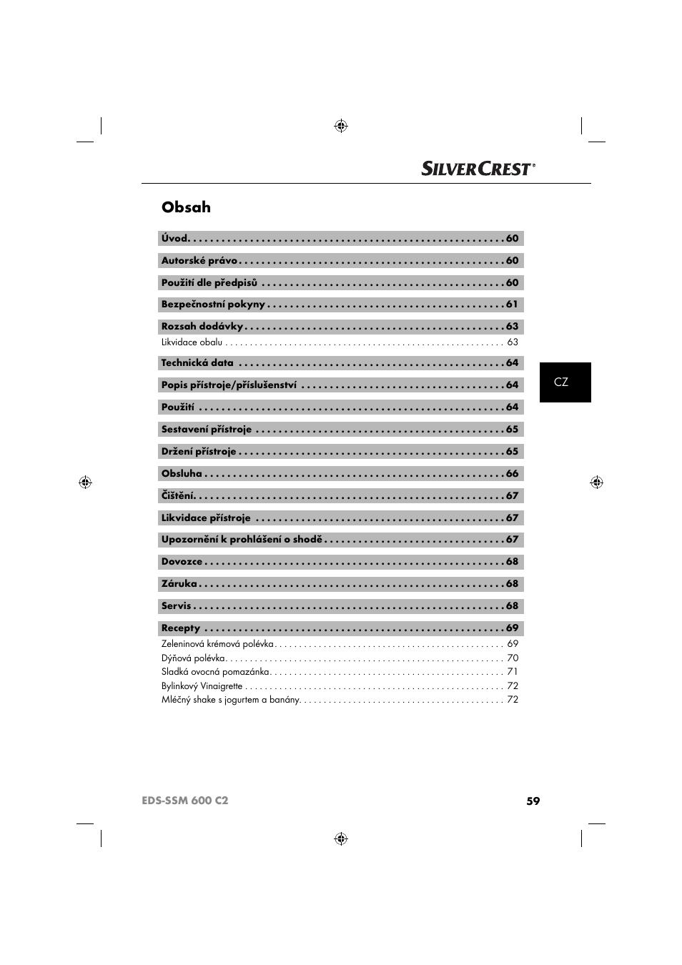 Silvercrest SSM 600 C2 User Manual | Page 62 / 105