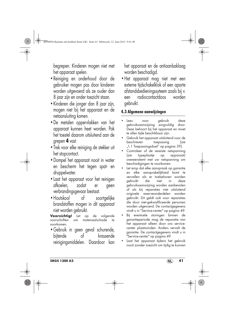 Silvercrest SRGS 1300 A2 User Manual | Page 43 / 66