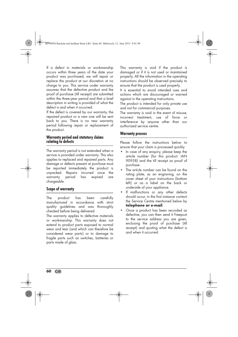 Silvercrest SRGS 1300 A2 User Manual | Page 62 / 66
