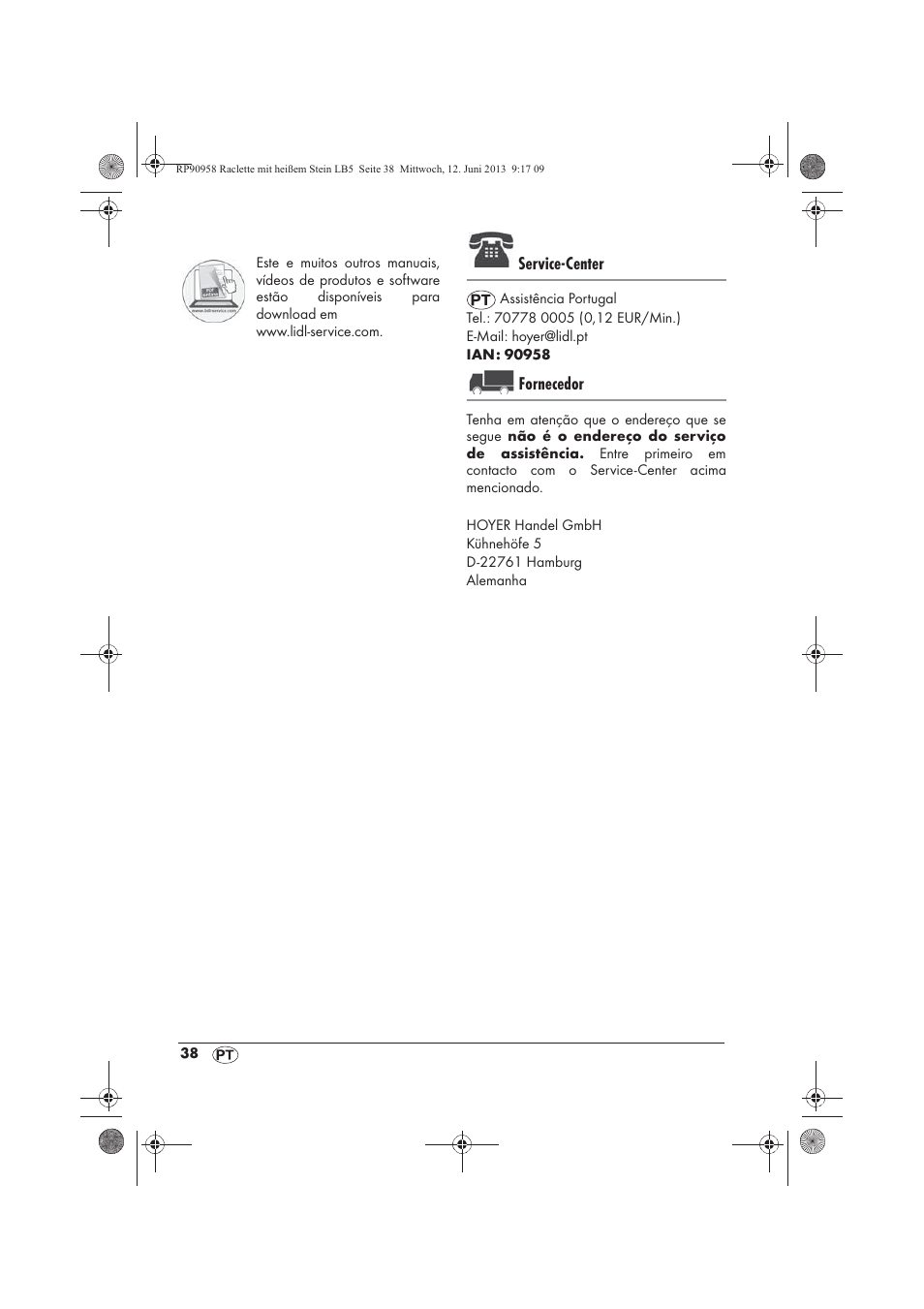 Service-center, Fornecedor | Silvercrest SRGS 1300 A2 User Manual | Page 40 / 66