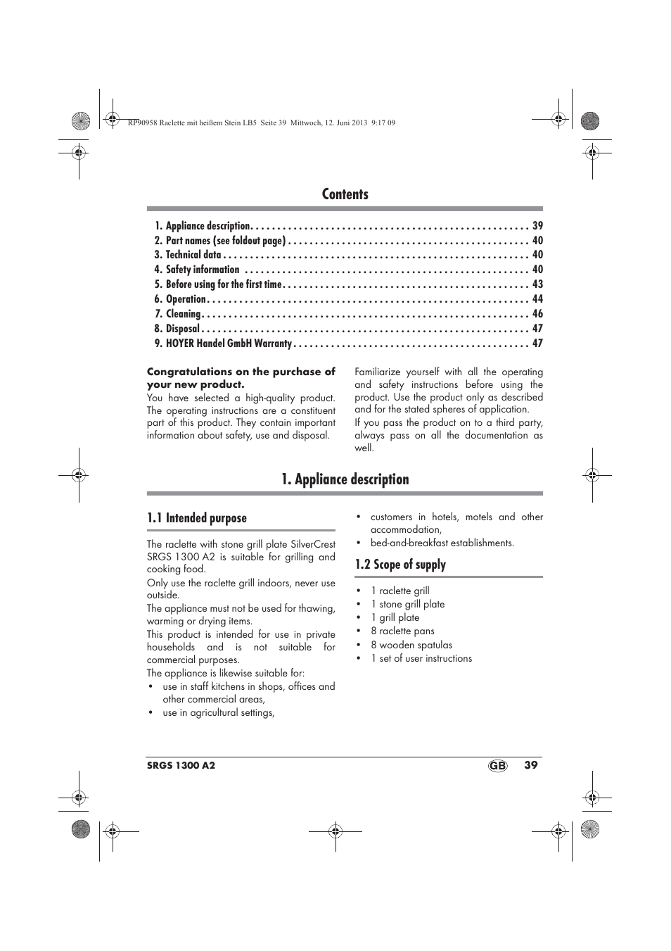 Silvercrest SRGS 1300 A2 User Manual | Page 41 / 66
