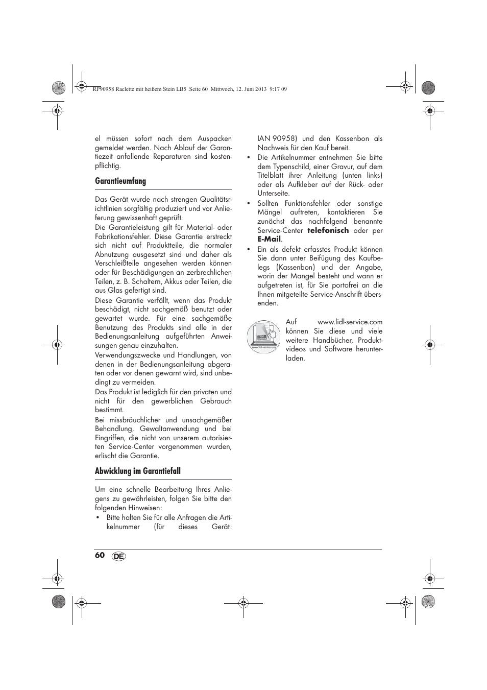 Garantieumfang, Abwicklung im garantiefall | Silvercrest SRGS 1300 A2 User Manual | Page 62 / 66