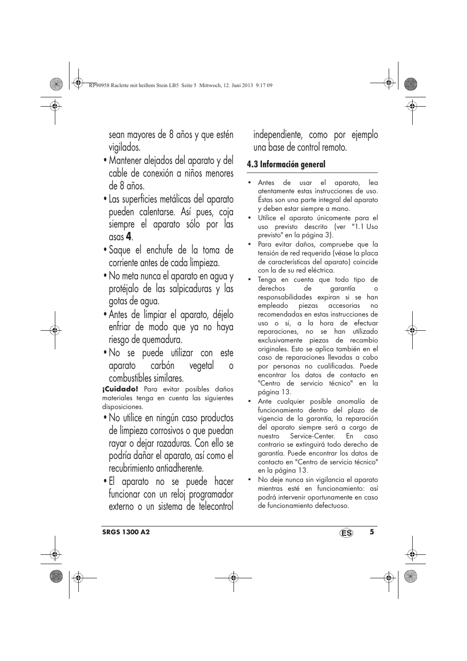 Silvercrest SRGS 1300 A2 User Manual | Page 7 / 66
