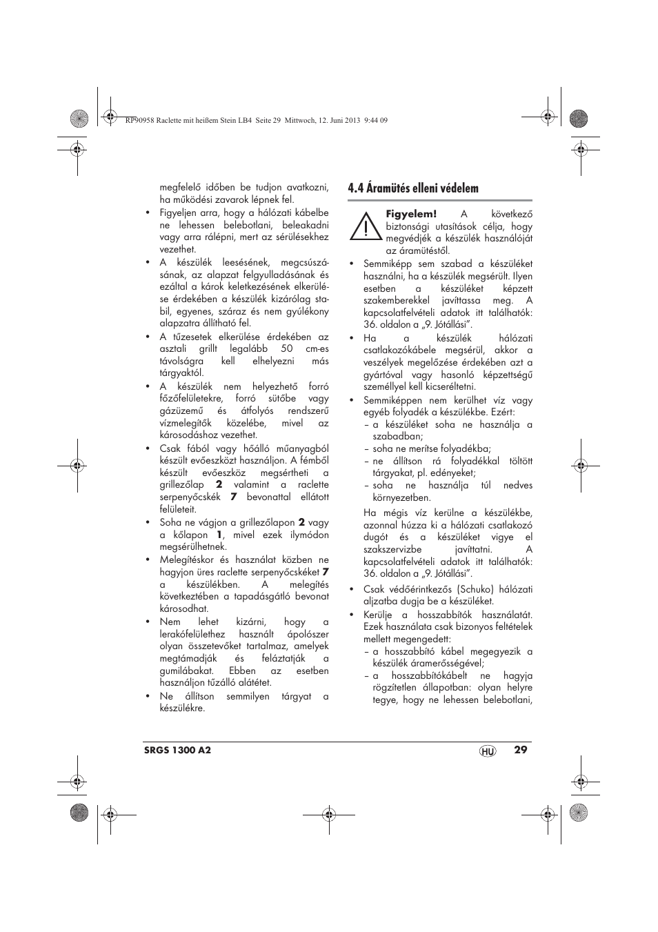 4 áramütés elleni védelem | Silvercrest SRGS 1300 A2 User Manual | Page 31 / 86