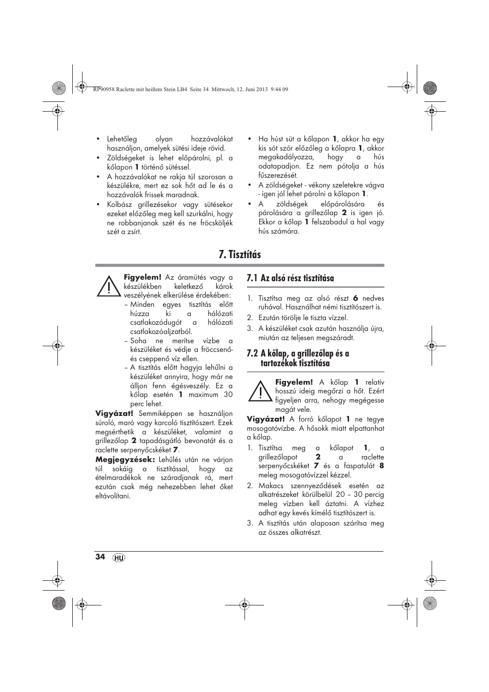 Tisztítás, 1 az alsó rész tisztítása | Silvercrest SRGS 1300 A2 User Manual | Page 36 / 86