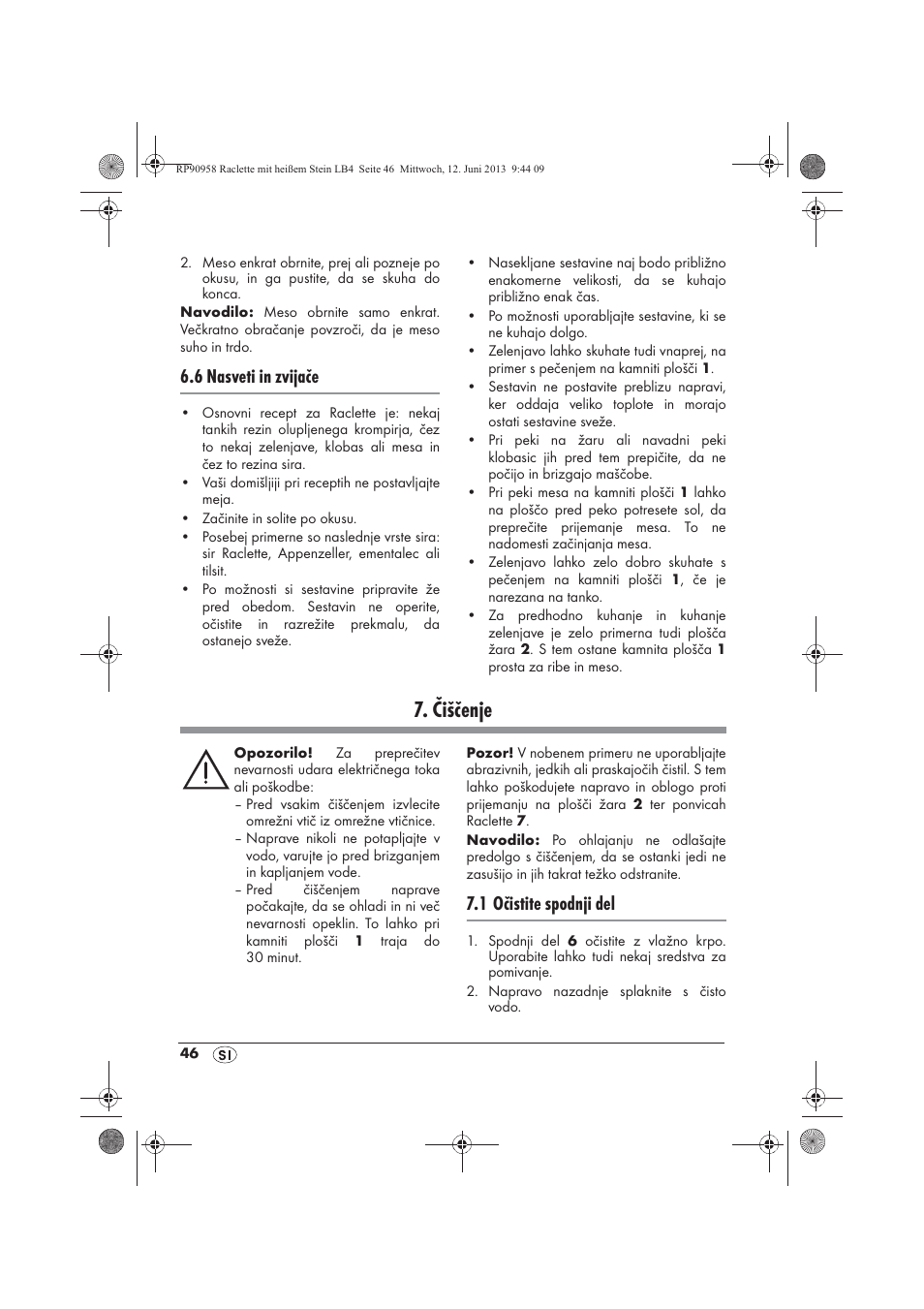 Čiščenje, 6 nasveti in zvijače, 1 očistite spodnji del | Silvercrest SRGS 1300 A2 User Manual | Page 48 / 86