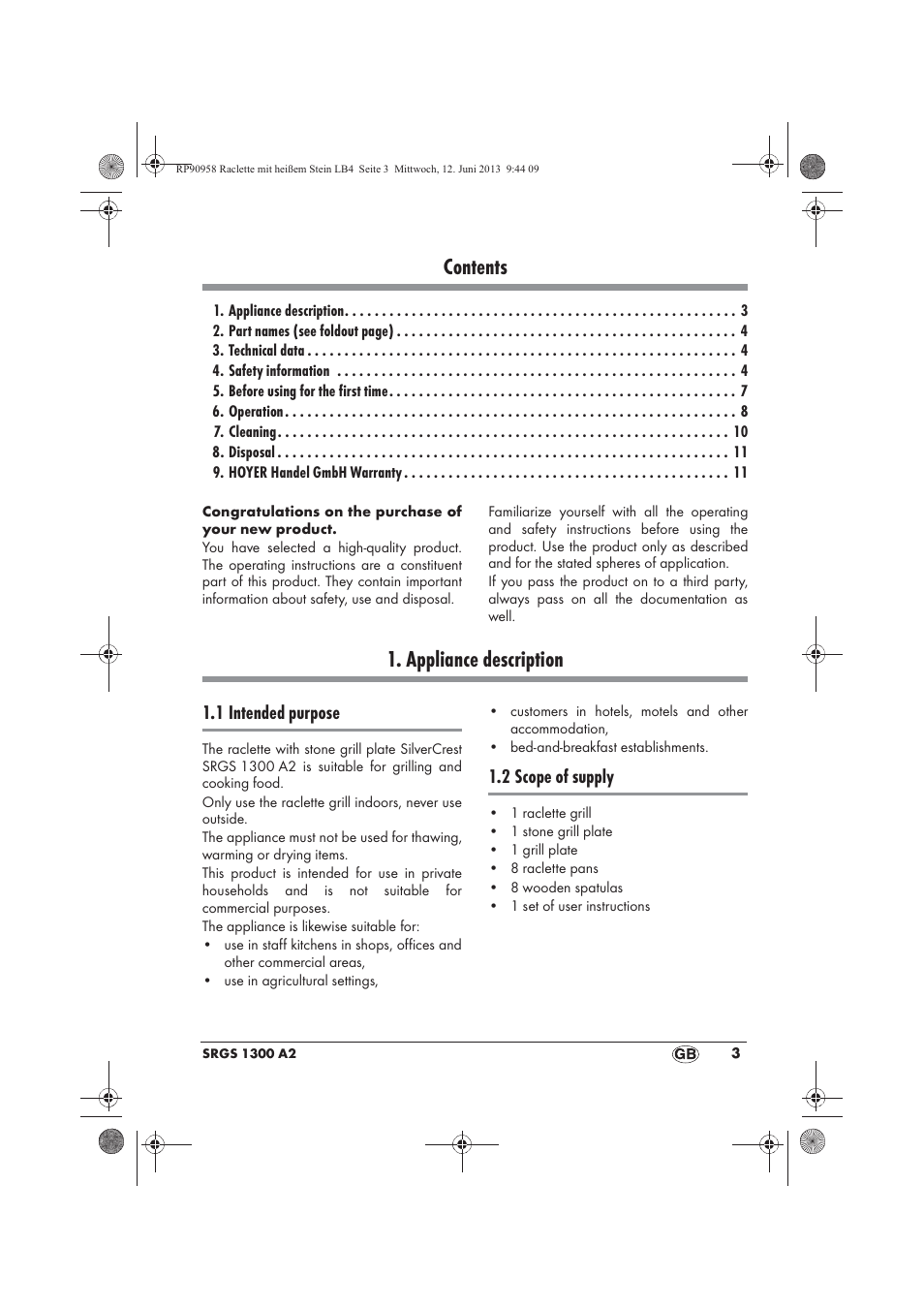 Silvercrest SRGS 1300 A2 User Manual | Page 5 / 86