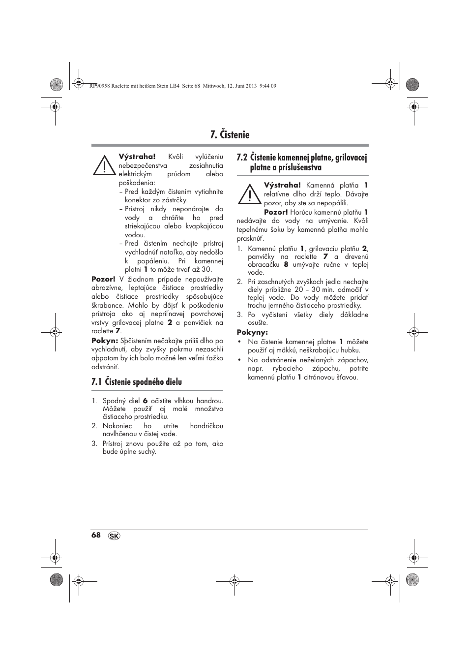 Čistenie, 1 čistenie spodného dielu | Silvercrest SRGS 1300 A2 User Manual | Page 70 / 86