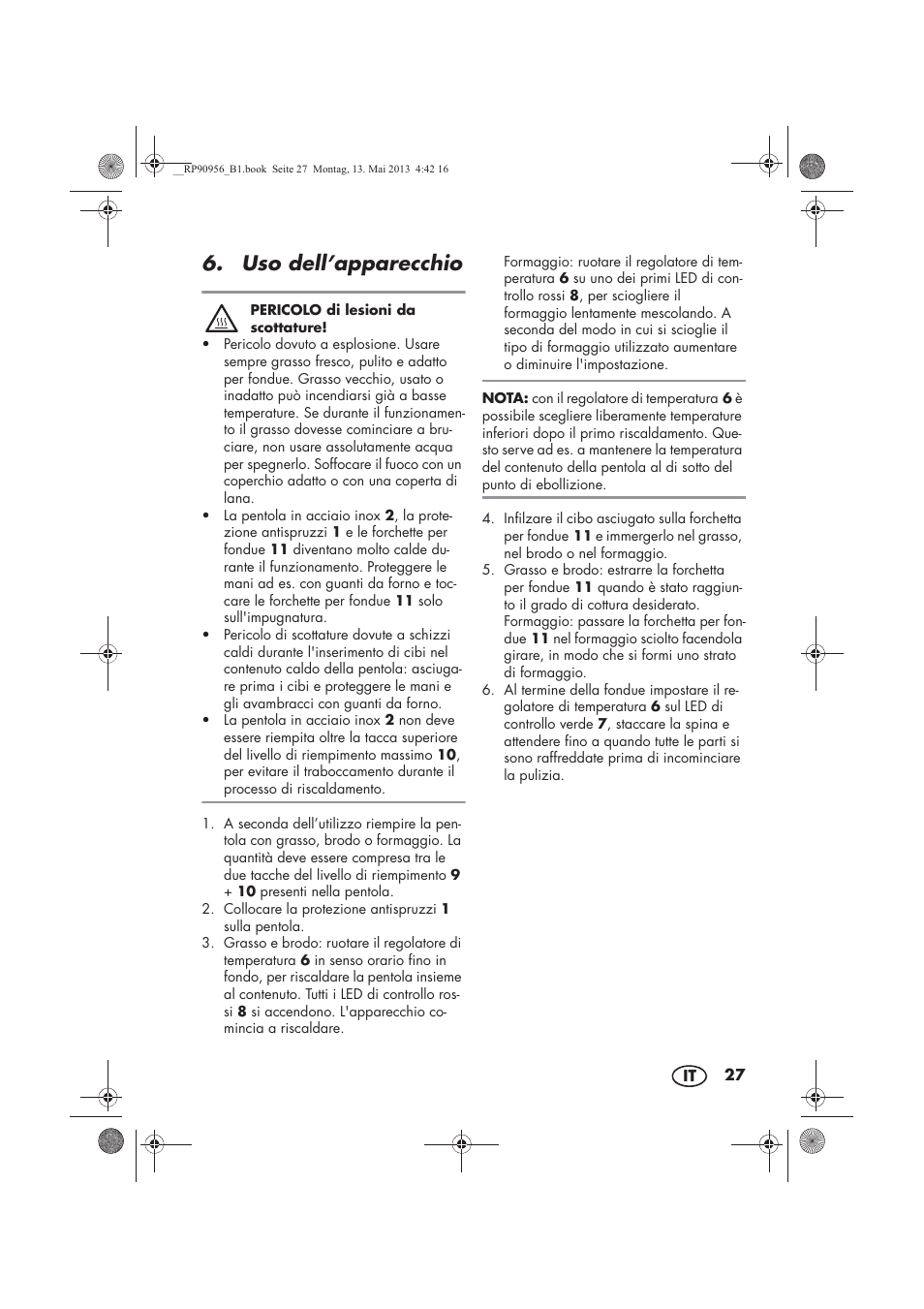 Uso dell’apparecchio | Silvercrest SFE 1500 A1 User Manual | Page 29 / 54
