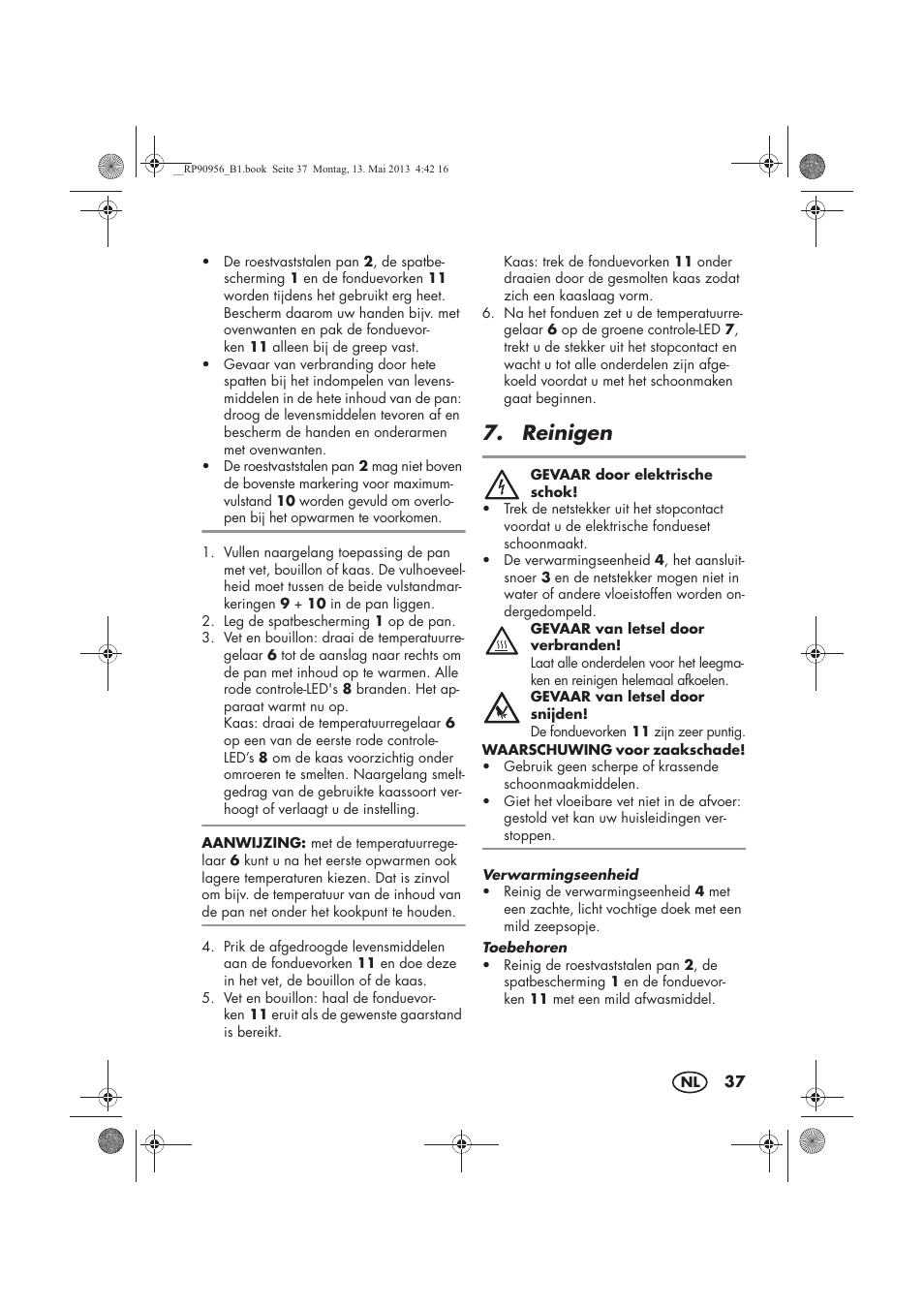 Reinigen | Silvercrest SFE 1500 A1 User Manual | Page 39 / 54