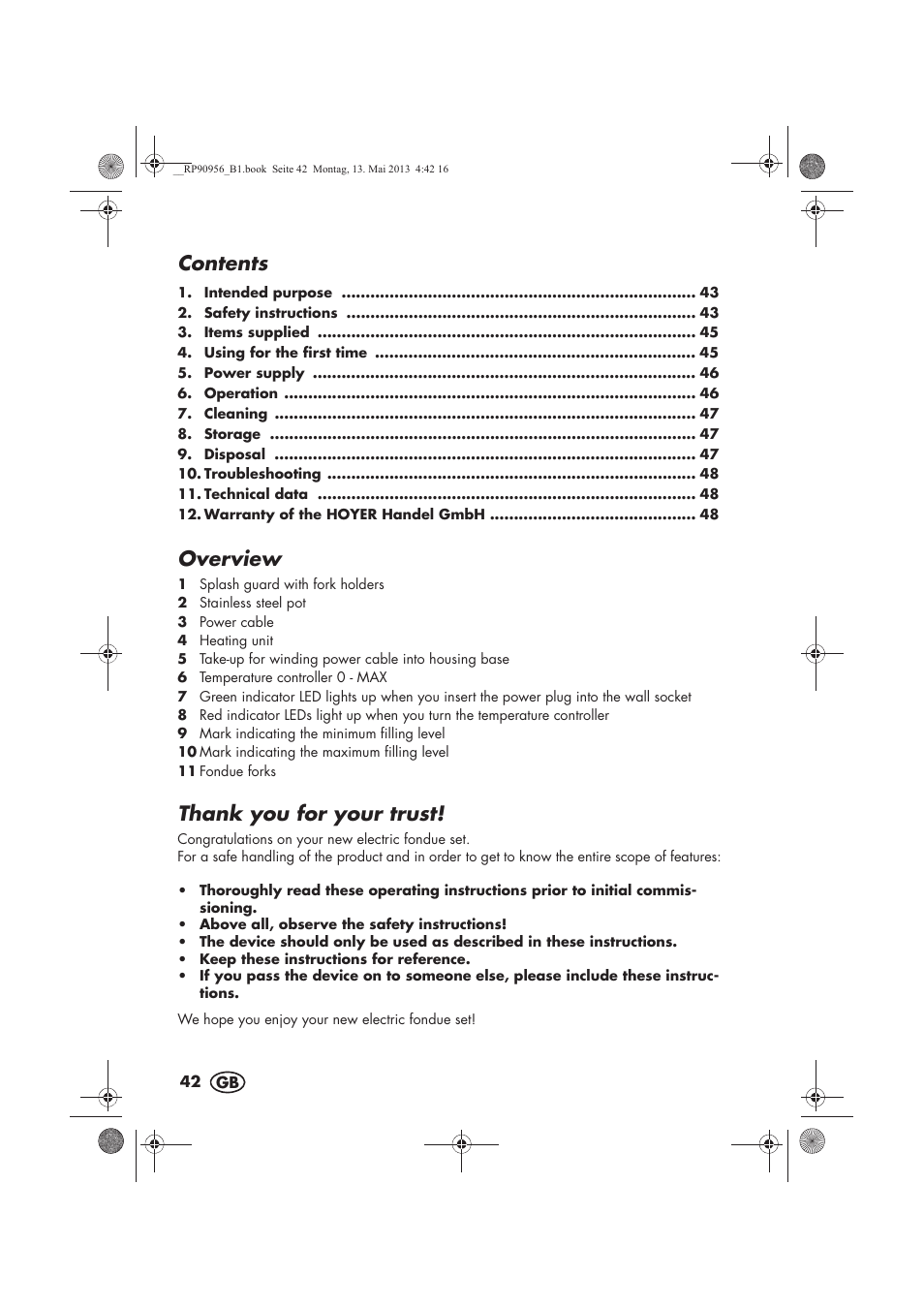 Silvercrest SFE 1500 A1 User Manual | Page 44 / 54