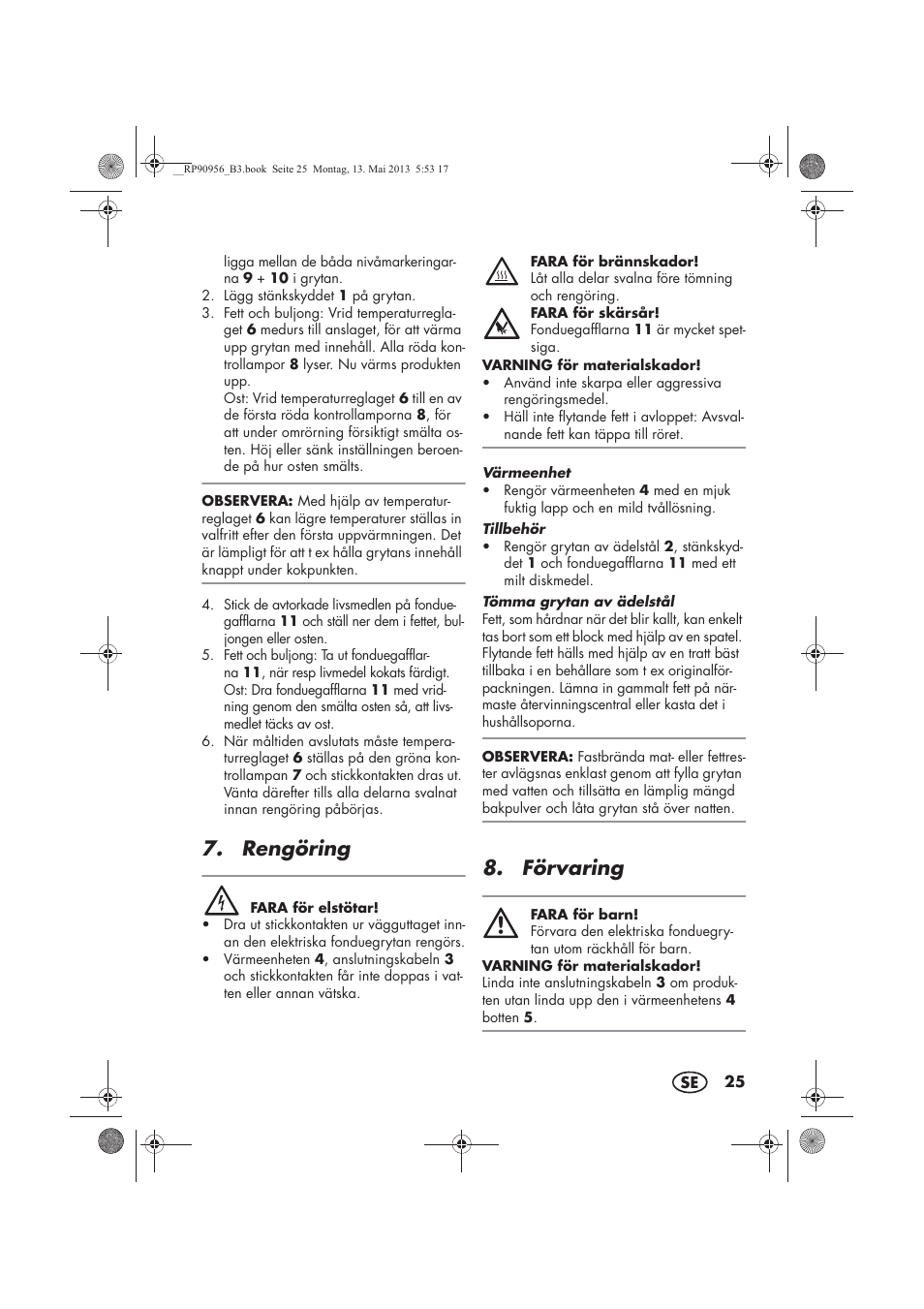 Rengöring, Förvaring | Silvercrest SFE 1500 A1 User Manual | Page 27 / 70
