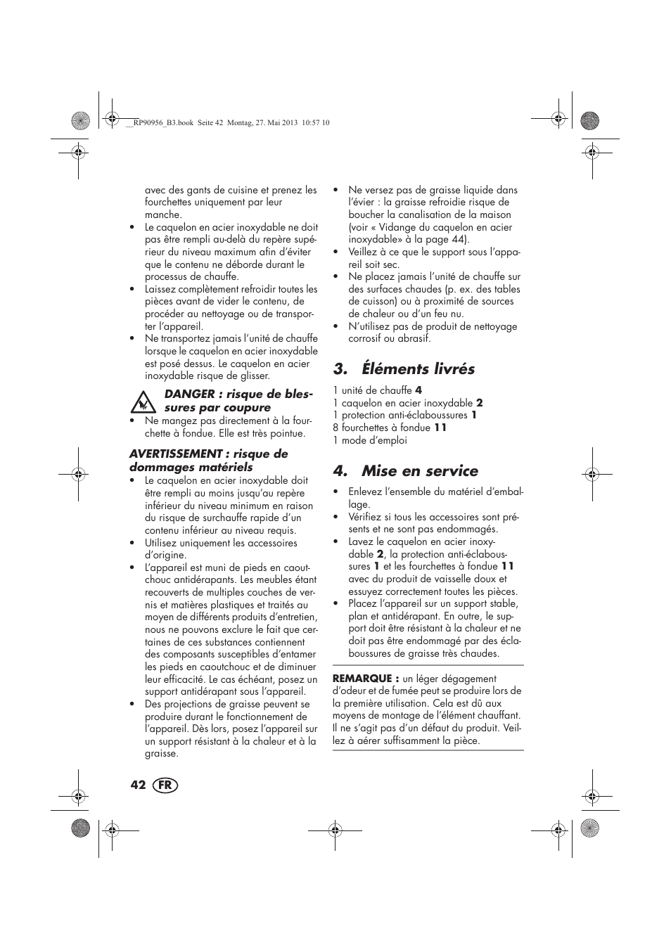 Éléments livrés, Mise en service | Silvercrest SFE 1500 A1 User Manual | Page 44 / 70