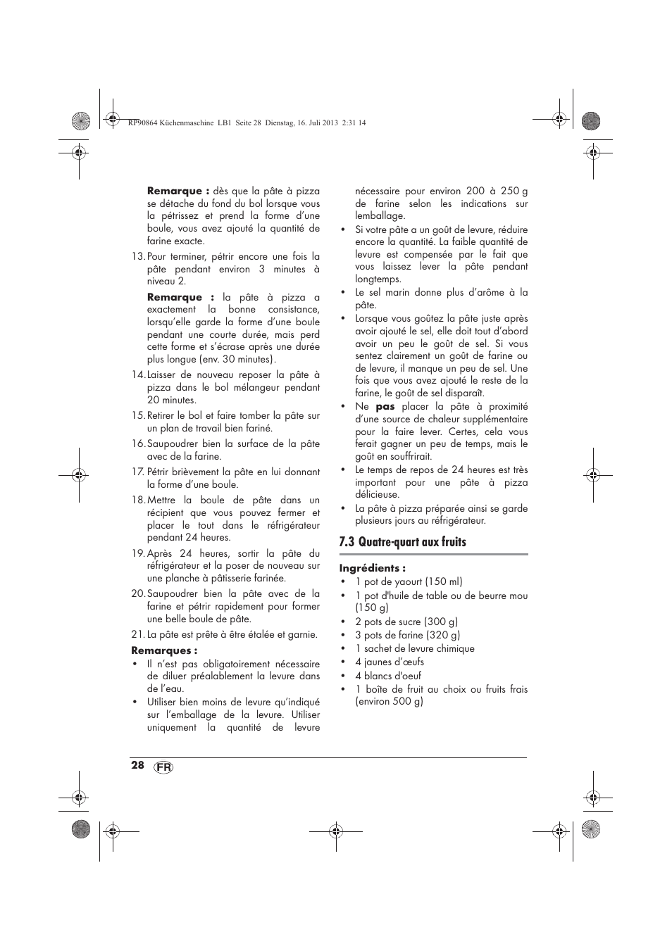 3 quatre-quart aux fruits | Silvercrest SKMP 1200 A1 User Manual | Page 30 / 86