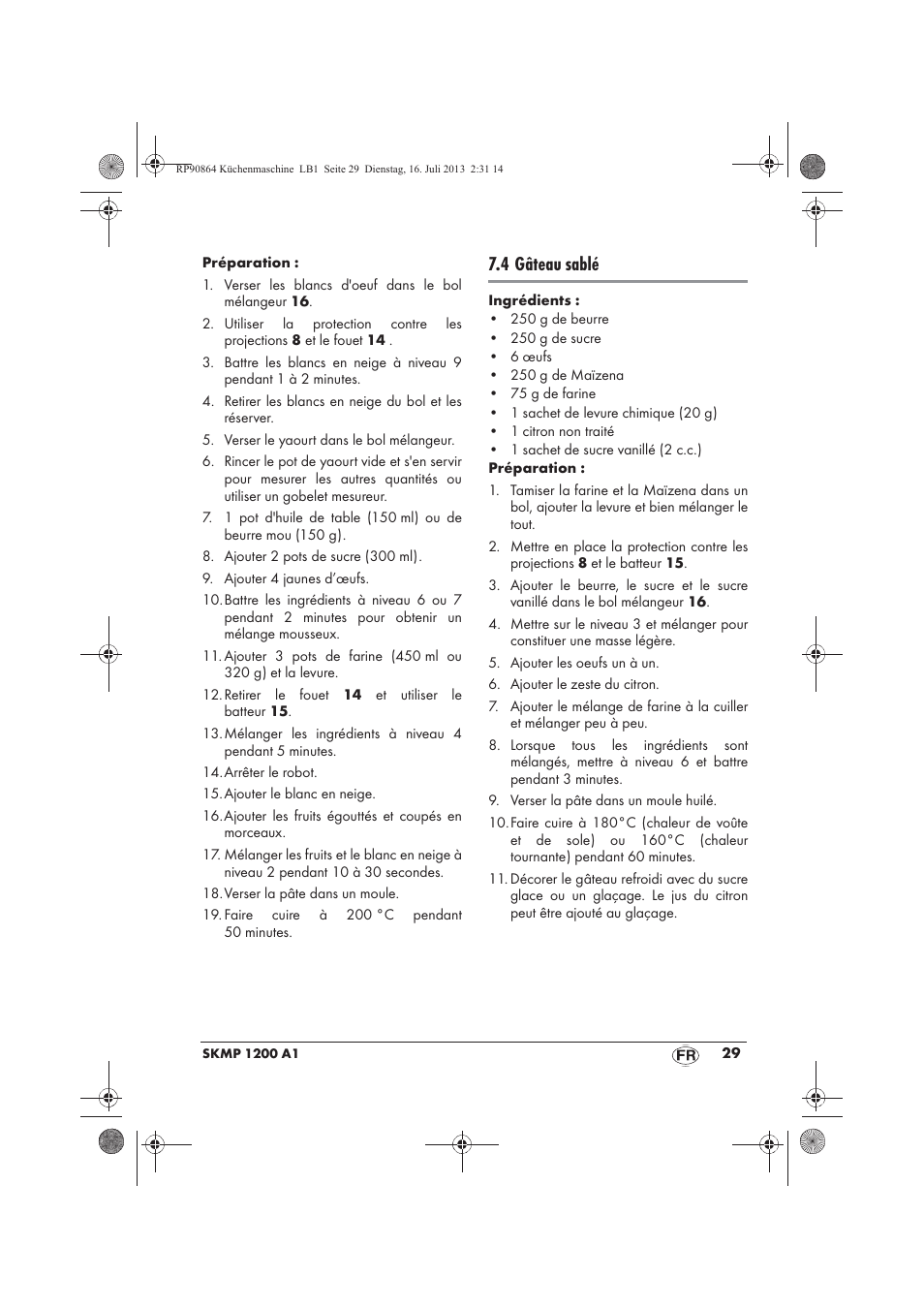 4 gâteau sablé | Silvercrest SKMP 1200 A1 User Manual | Page 31 / 86