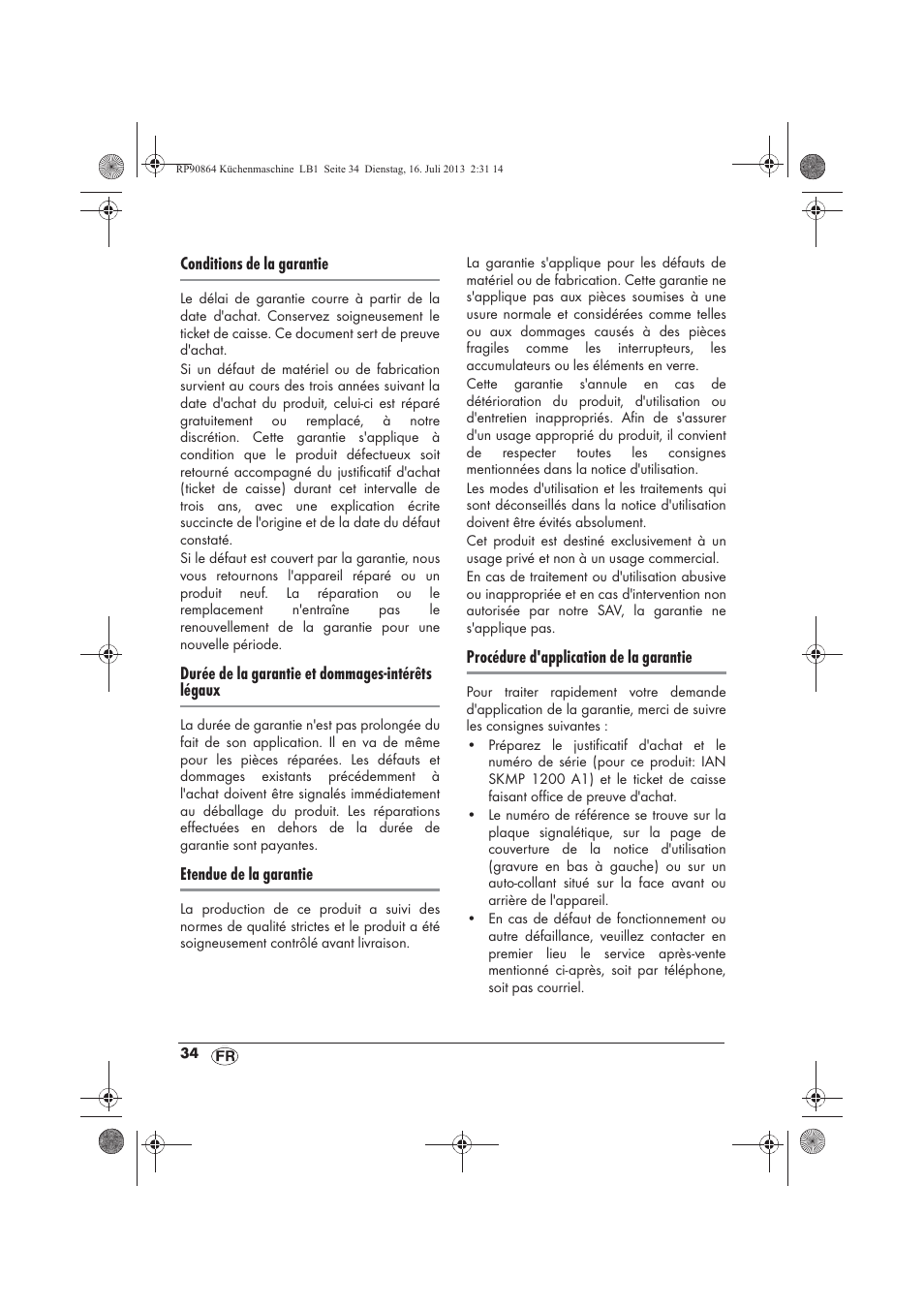 Silvercrest SKMP 1200 A1 User Manual | Page 36 / 86