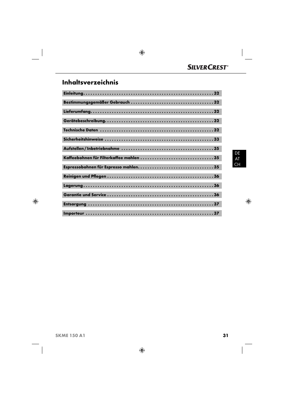 Silvercrest SKME 150 A1 User Manual | Page 36 / 43