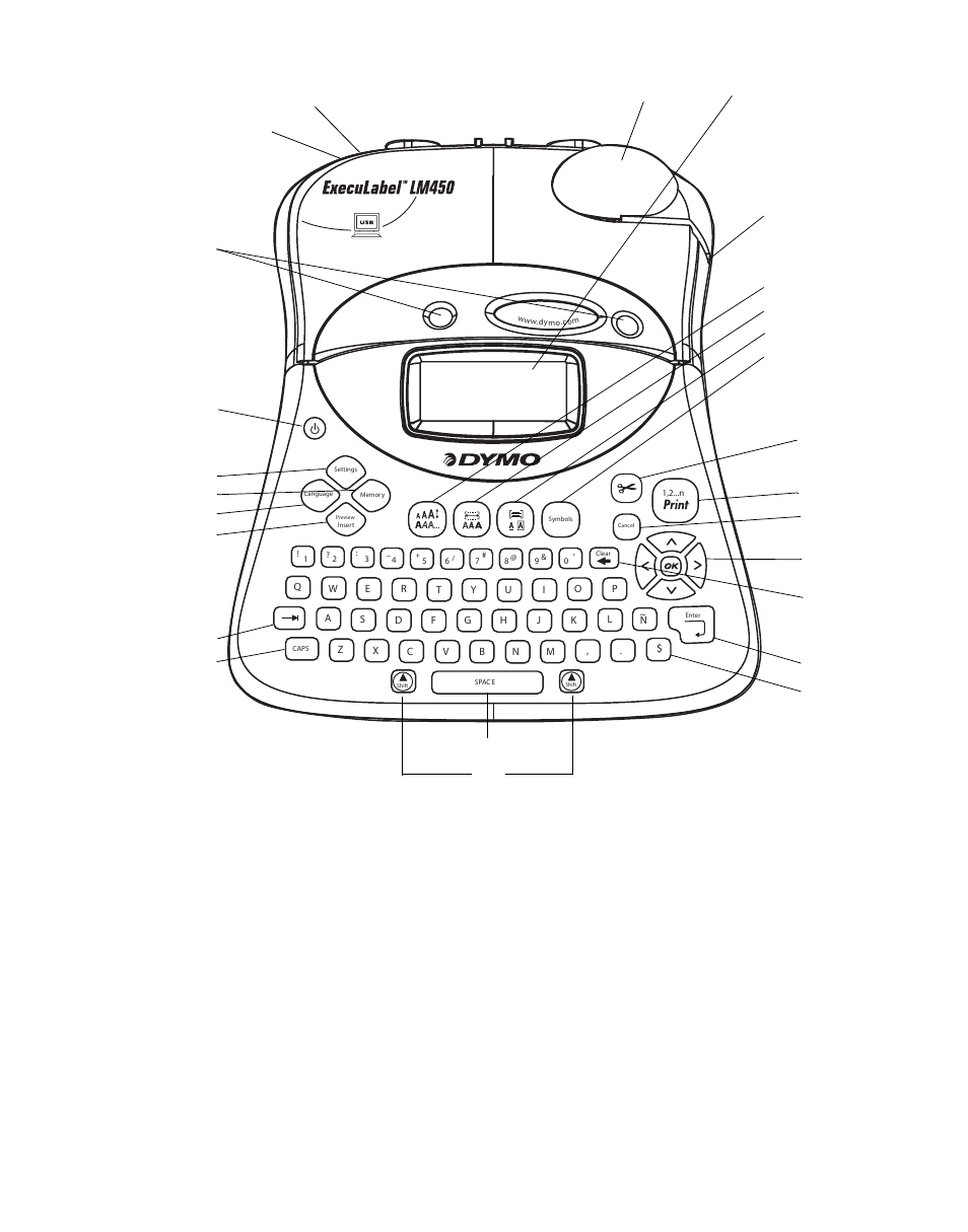 Figure 1 execulabel lm450 professional labelmaker | Dymo ExecuLabel LM450 User Manual | Page 2 / 18