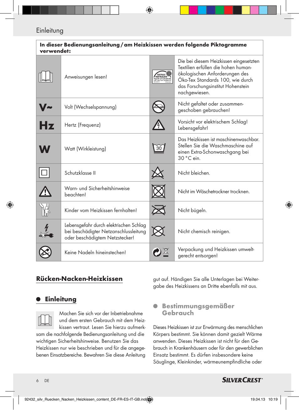Einleitung | Silvercrest SRNH 100 B2 User Manual | Page 6 / 45