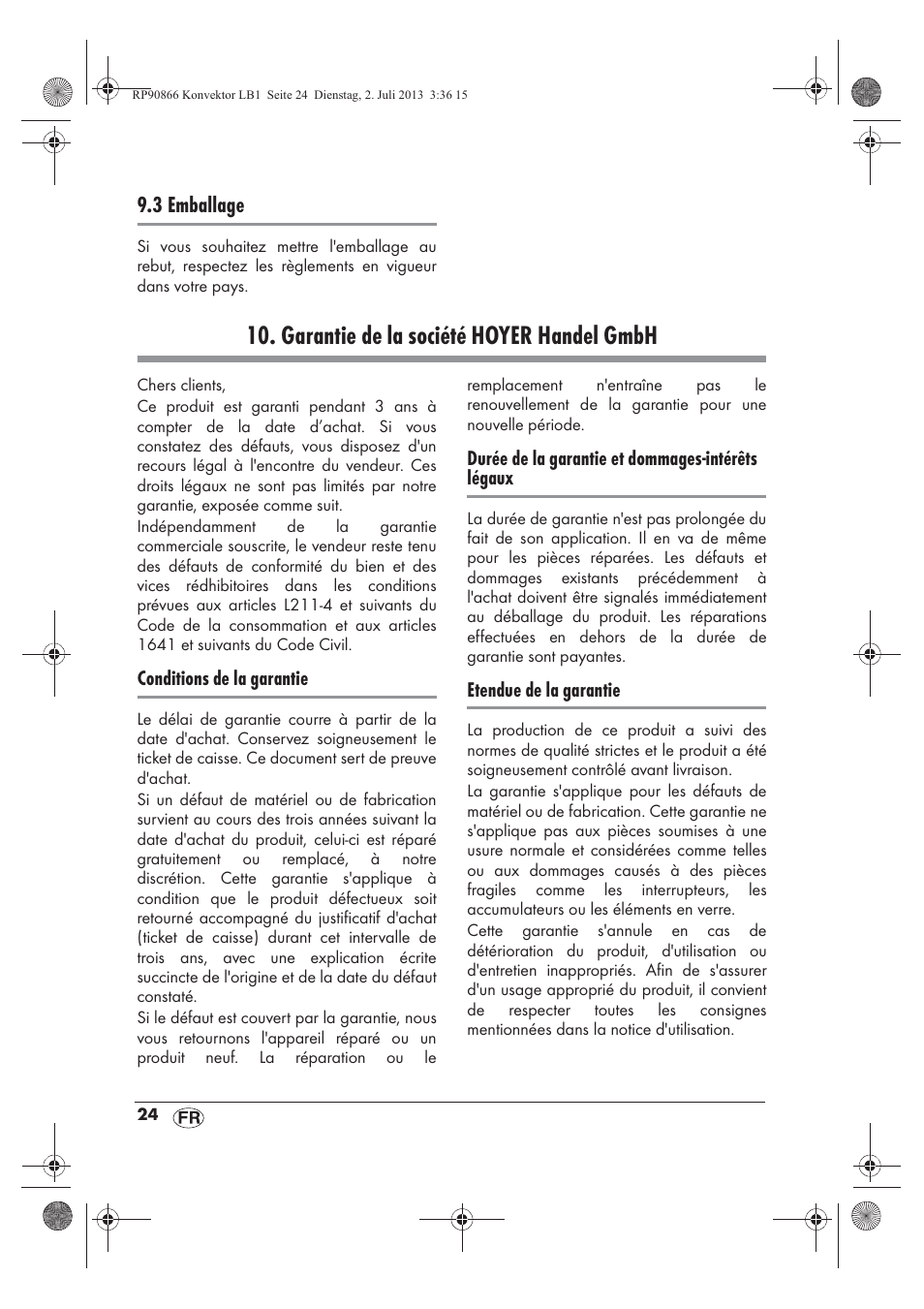 Garantie de la société hoyer handel gmbh | Silvercrest SKD 2300 A1 User Manual | Page 26 / 62