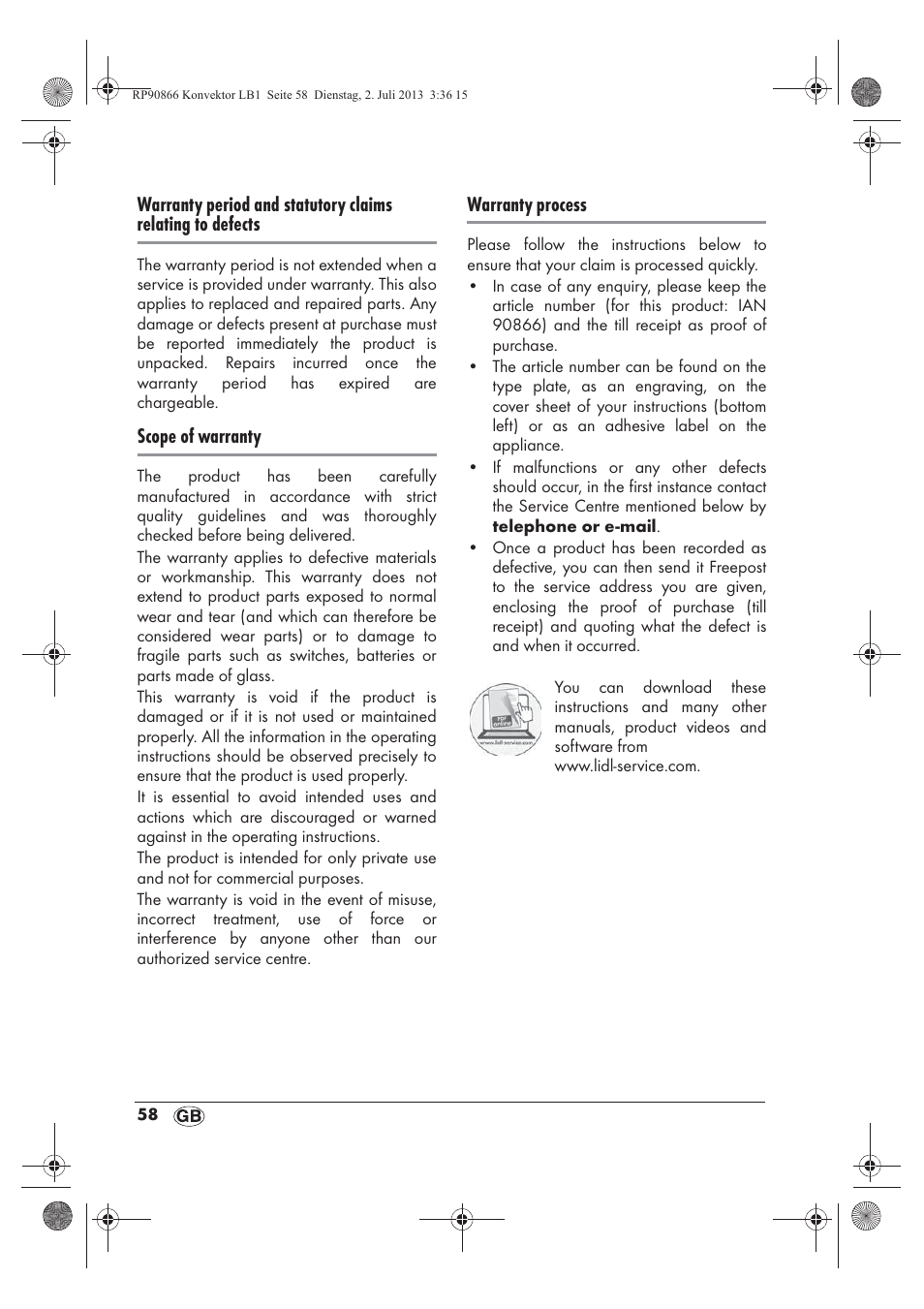 Silvercrest SKD 2300 A1 User Manual | Page 60 / 62