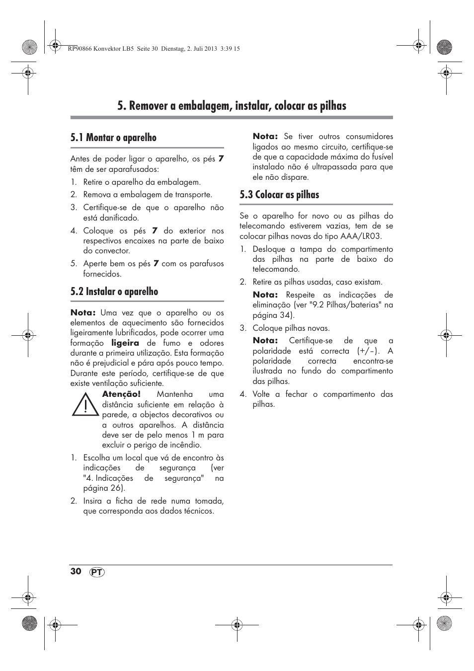 Remover a embalagem, instalar, colocar as pilhas, 1 montar o aparelho, 2 instalar o aparelho | 3 colocar as pilhas | Silvercrest SKD 2300 A1 User Manual | Page 32 / 62