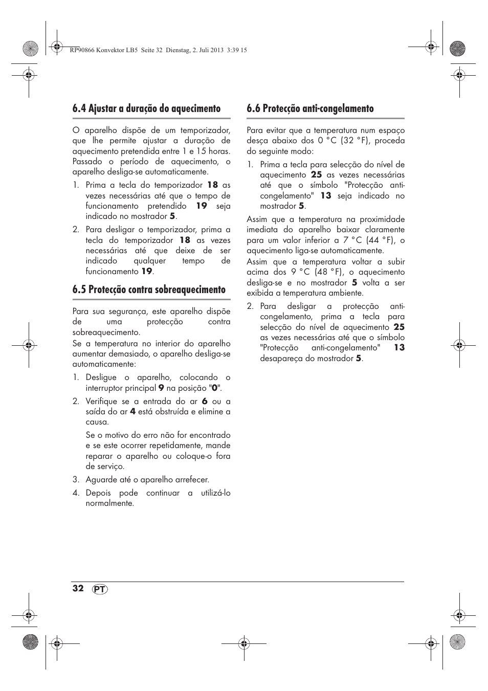 4 ajustar a duração do aquecimento, 5 protecção contra sobreaquecimento, 6 protecção anti-congelamento | Silvercrest SKD 2300 A1 User Manual | Page 34 / 62