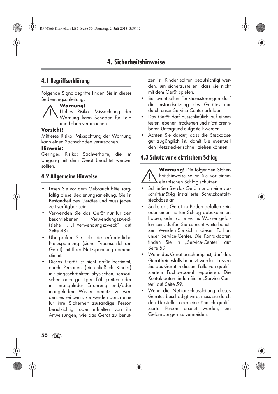 Sicherheitshinweise, 1 begriffserklärung, 2 allgemeine hinweise | 3 schutz vor elektrischem schlag | Silvercrest SKD 2300 A1 User Manual | Page 52 / 62