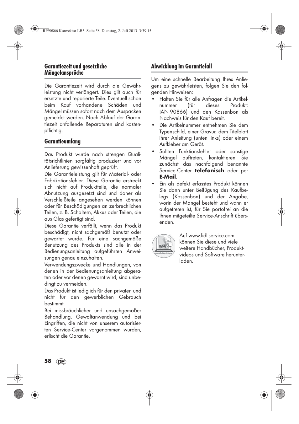 Silvercrest SKD 2300 A1 User Manual | Page 60 / 62