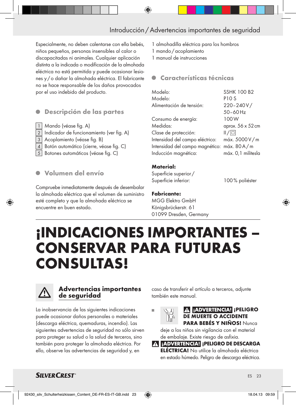 Silvercrest SSHK 100 B2 User Manual | Page 23 / 45