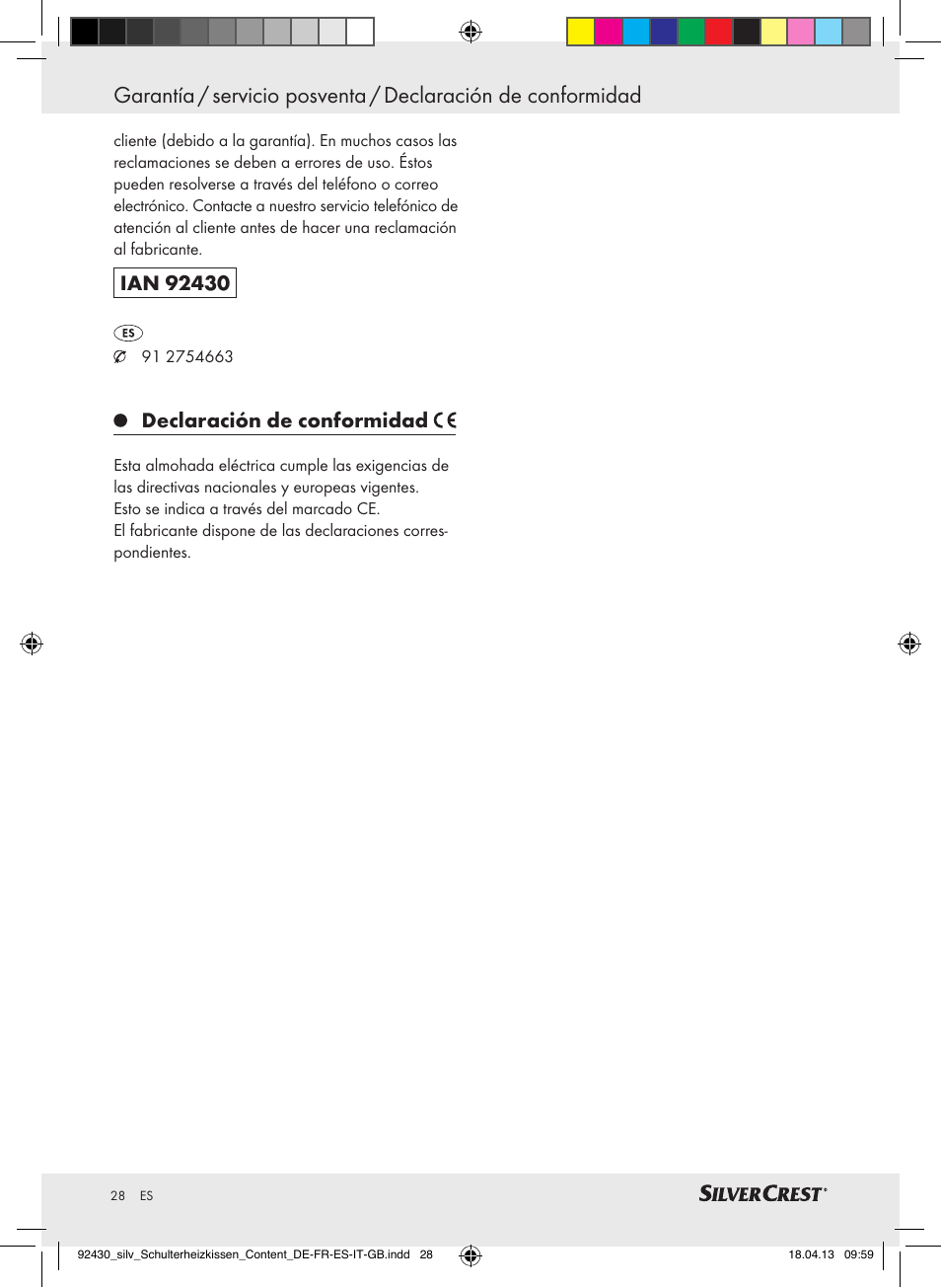 Declaración de conformidad | Silvercrest SSHK 100 B2 User Manual | Page 28 / 45