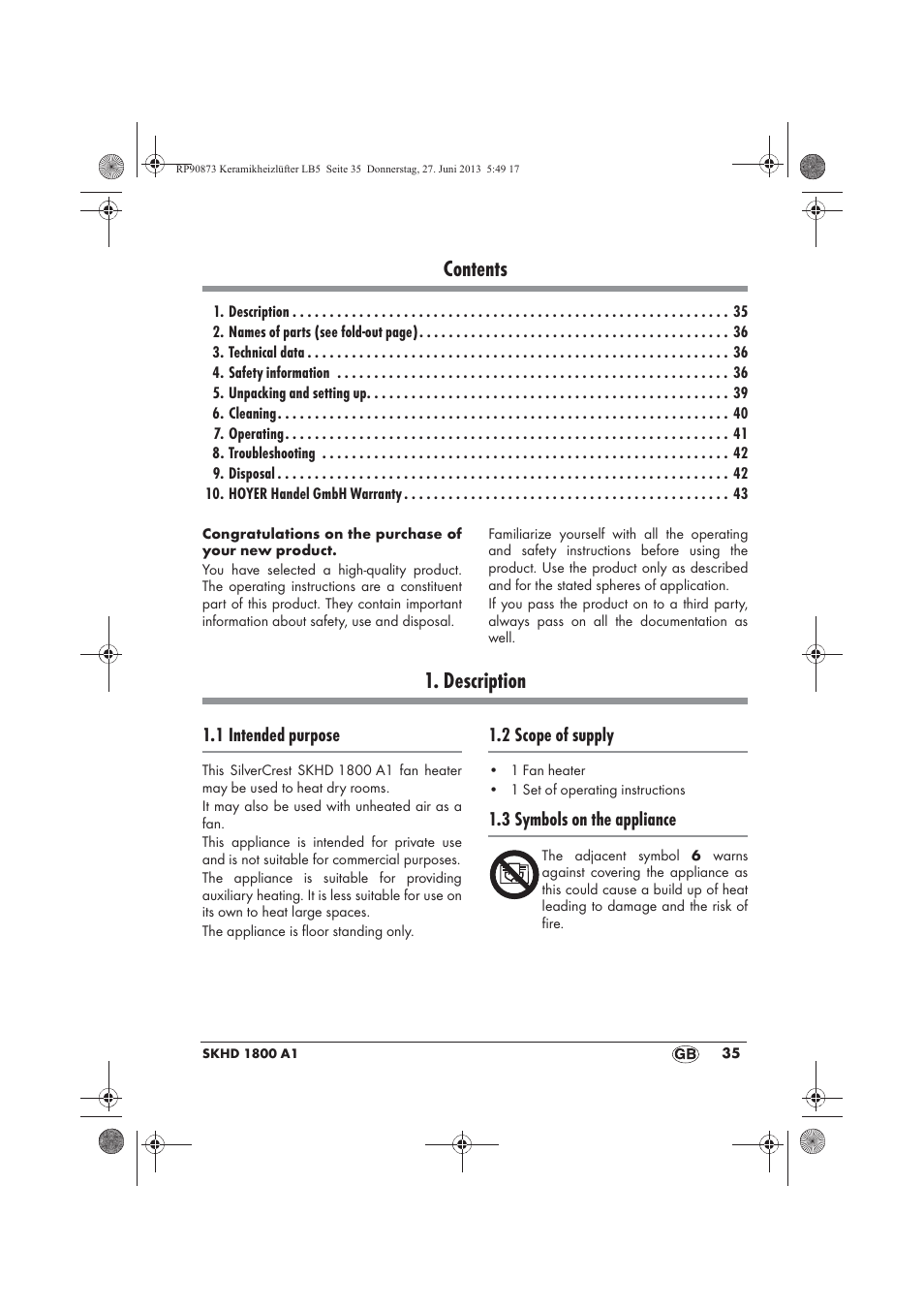 Silvercrest SKHD 1800 A1 User Manual | Page 37 / 58