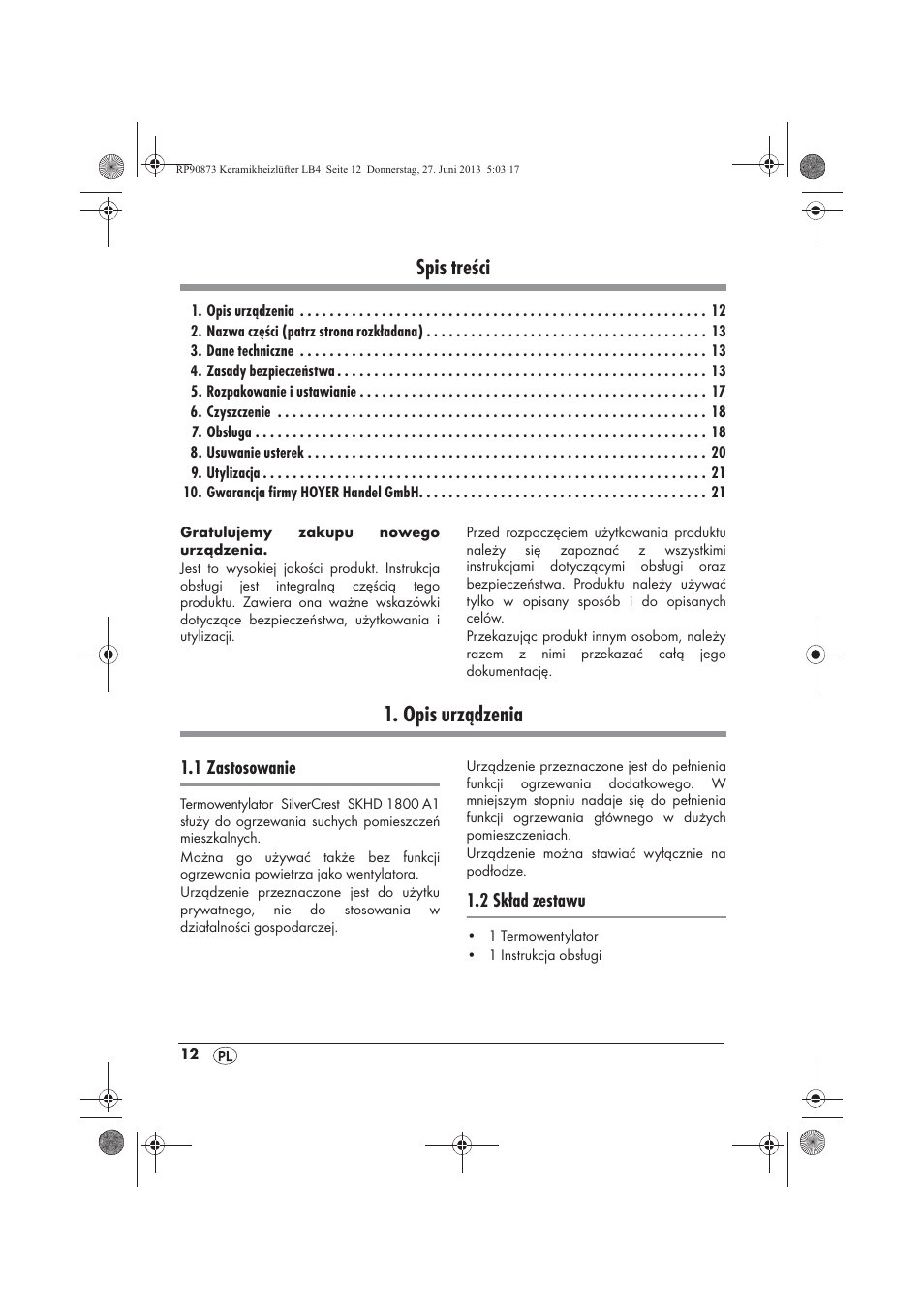 Silvercrest SKHD 1800 A1 User Manual | Page 14 / 78