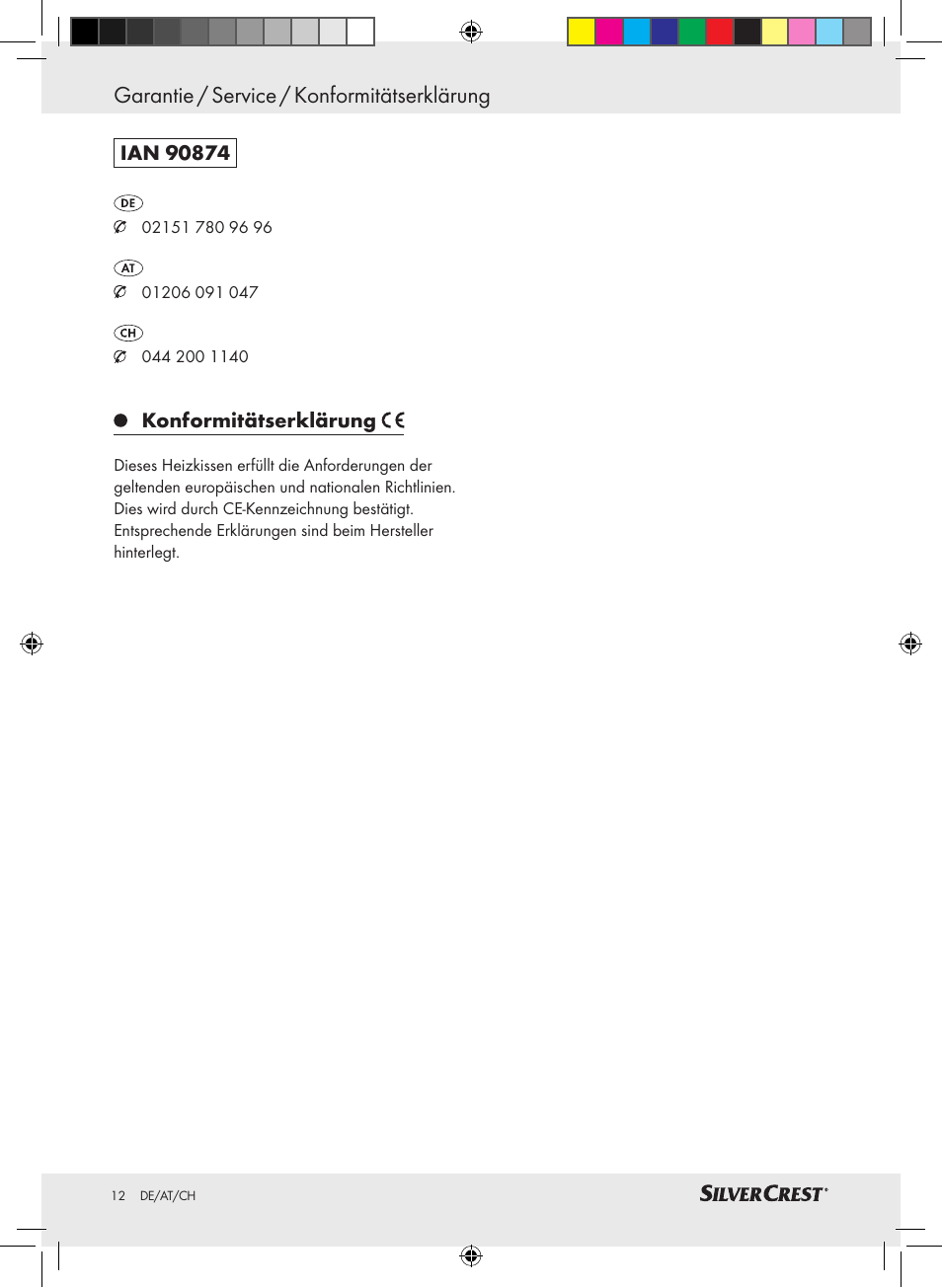 Garantie / service / konformitätserklärung | Silvercrest SHK 100 C3 User Manual | Page 11 / 44