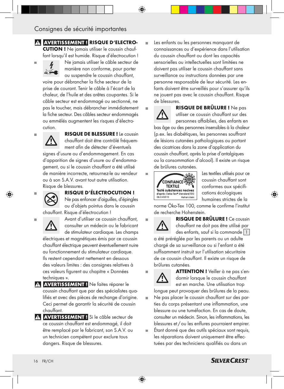 Consignes de sécurité importantes | Silvercrest SHK 100 C3 User Manual | Page 15 / 44