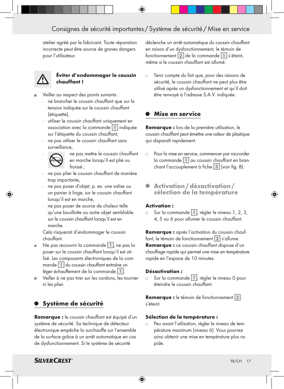 Système de sécurité, Mise en service | Silvercrest SHK 100 C3 User Manual | Page 16 / 44