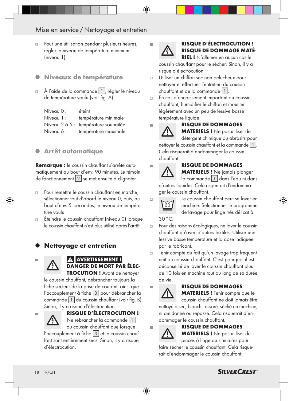 Mise en service / nettoyage et entretien, Niveaux de température, Arrêt automatique | Nettoyage et entretien | Silvercrest SHK 100 C3 User Manual | Page 17 / 44