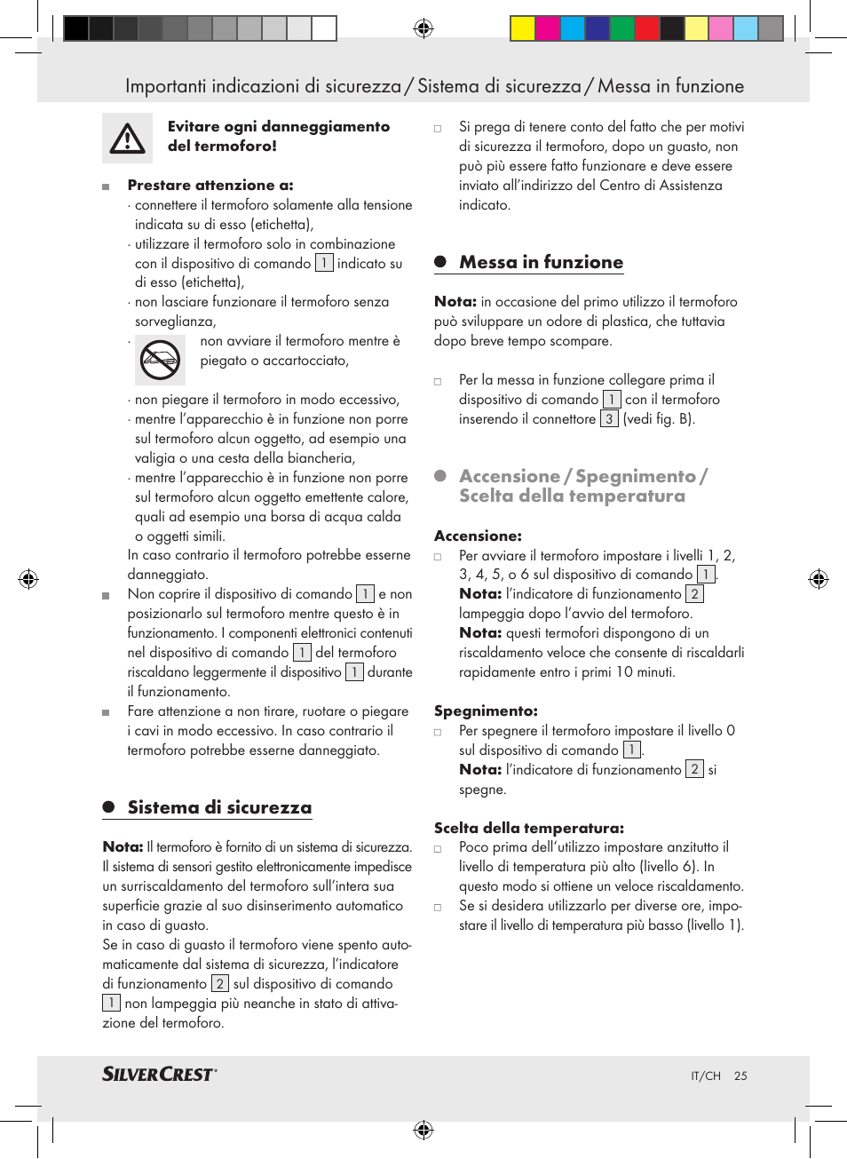 Sistema di sicurezza, Messa in funzione | Silvercrest SHK 100 C3 User Manual | Page 24 / 44