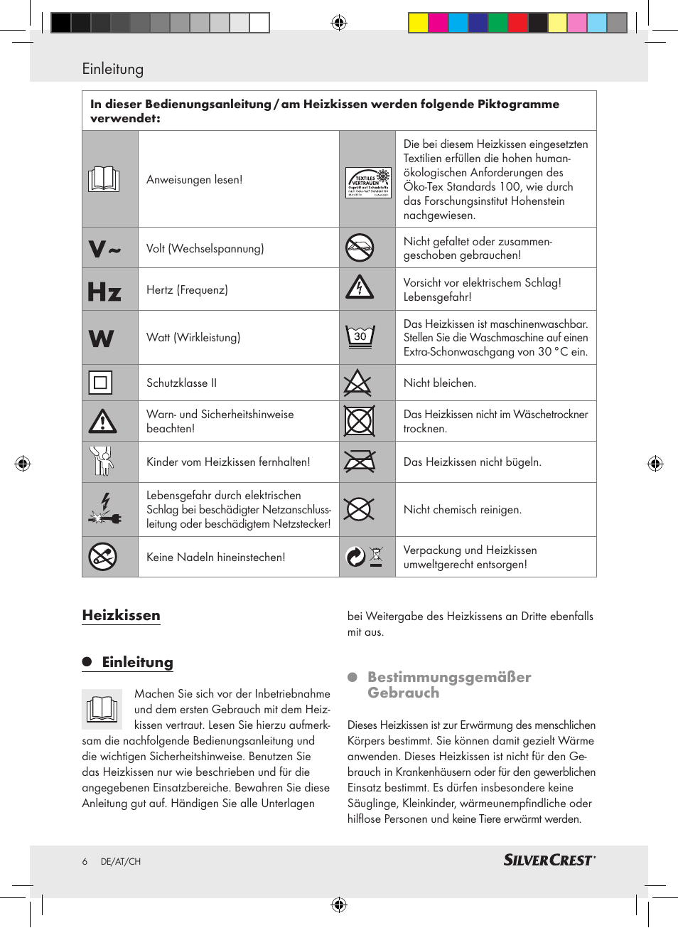 Einleitung, Heizkissen einleitung, Bestimmungsgemäßer gebrauch | Silvercrest SHK 100 C3 User Manual | Page 5 / 44